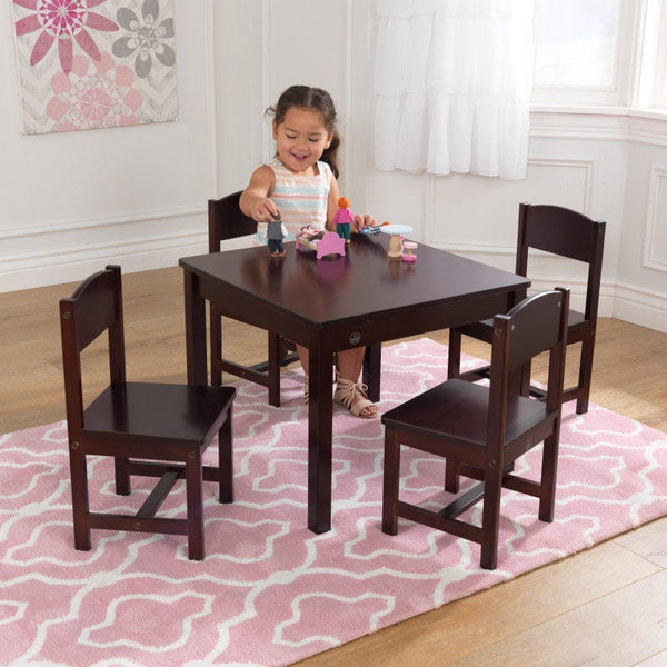 kidkraft Farmhouse Table & 4 Chair Set - Espresso