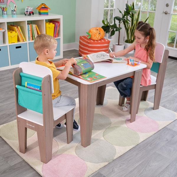Kidkraft Pocket Storage Table & 2 Chair Set - Gray Ash