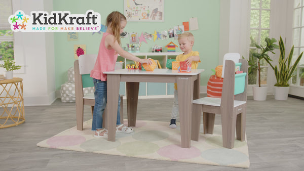 Kidkraft Pocket Storage Table & 2 Chair Set - Gray Ash