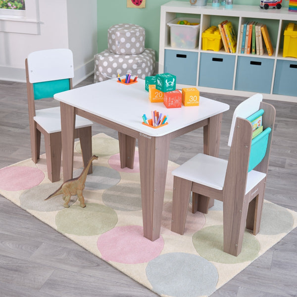 Kidkraft Pocket Storage Table & 2 Chair Set - Gray Ash