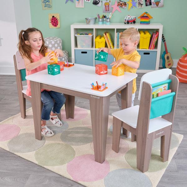kidkraft Pocket Storage Table & 2 Chair Set - Gray Ash
