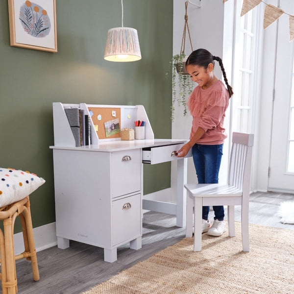 Kidkraft Study Desk With Chair - White