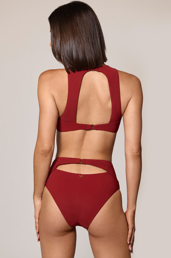 Kiki De Montparnasse Athletic Halter Bikini Top Clay