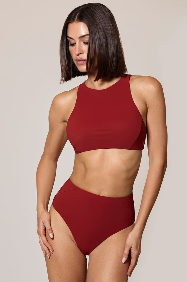 Kiki De Montparnasse Athletic High Waist Bikini Bottom Clay