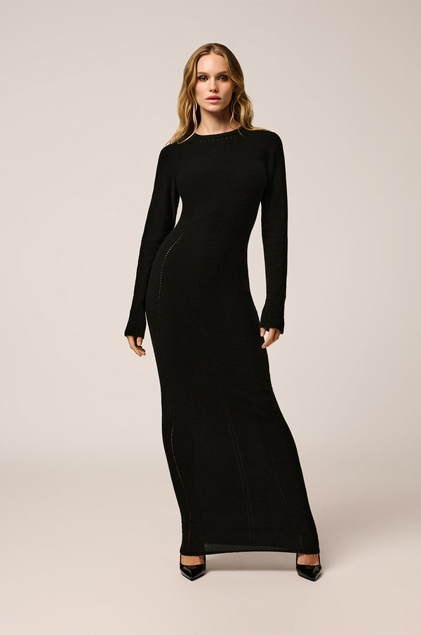 Kiki De Montparnasse Cashmere Open Back Dress Black