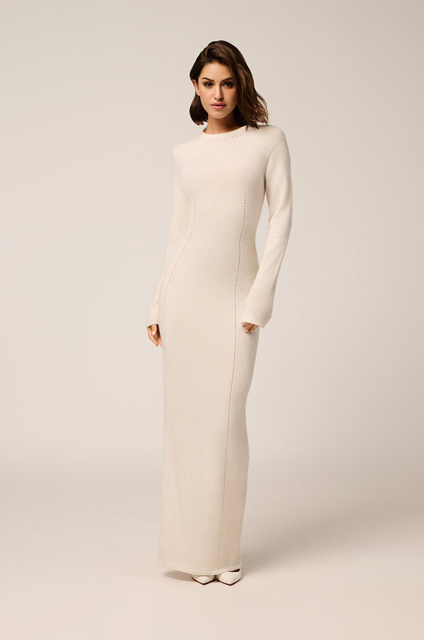 Kiki De Montparnasse Cashmere Open Back Dress Ivory