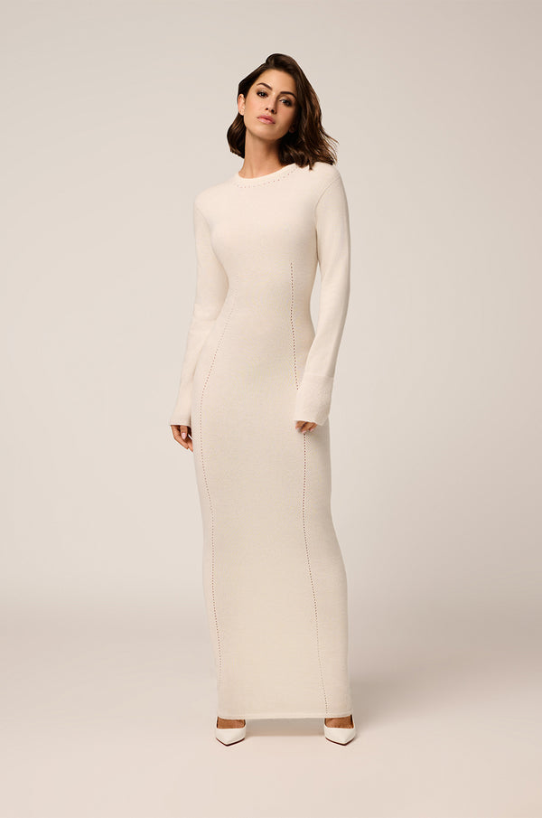 Kiki De Montparnasse Cashmere Open Back Dress Ivory