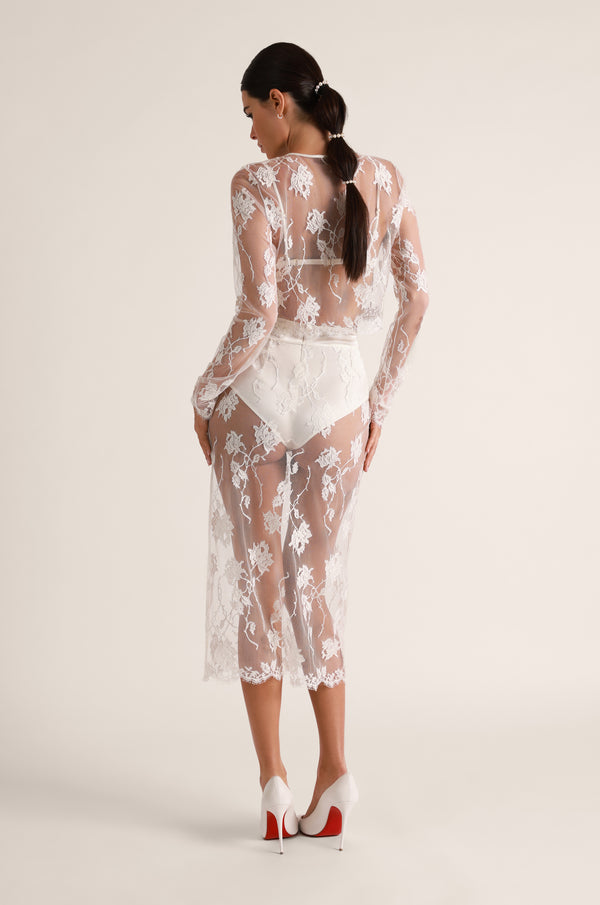 Kiki De Montparnasse Dominique Cropped Long Sleeve Ivory