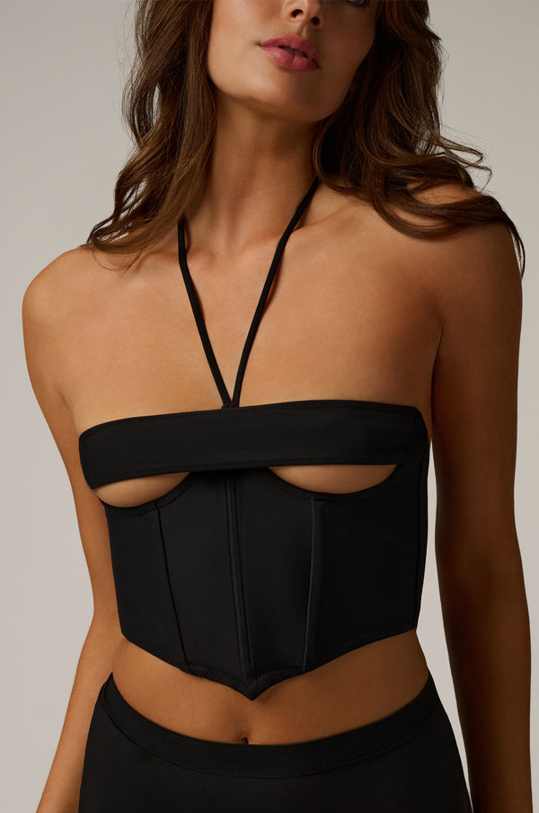 kiki de montparnasse echauffe tape longline bra black