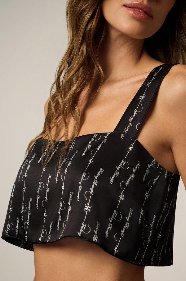 Kiki De Montparnasse Fucking Beautiful Silk Lounge Bandeau Black/white