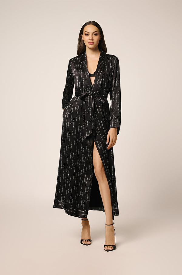 kiki de montparnasse fucking beautiful silk lounge robe black/white