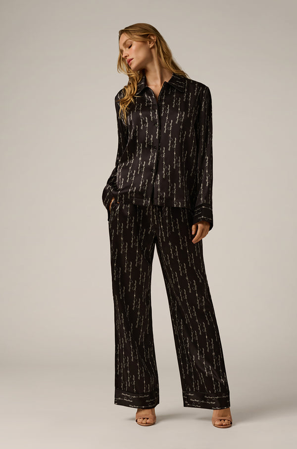 kiki de montparnasse fucking beautiful silk lounge tie up pant black/white