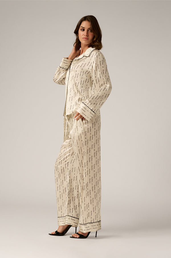 Kiki De Montparnasse Fucking Beautiful Silk Lounge Tie Up Pant Ivory