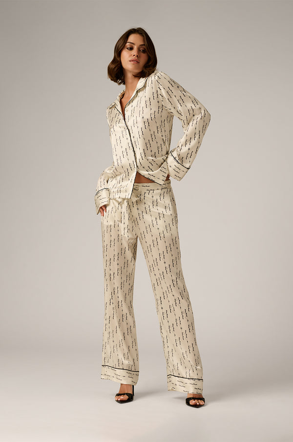 kiki de montparnasse fucking beautiful silk lounge tie up pant ivory