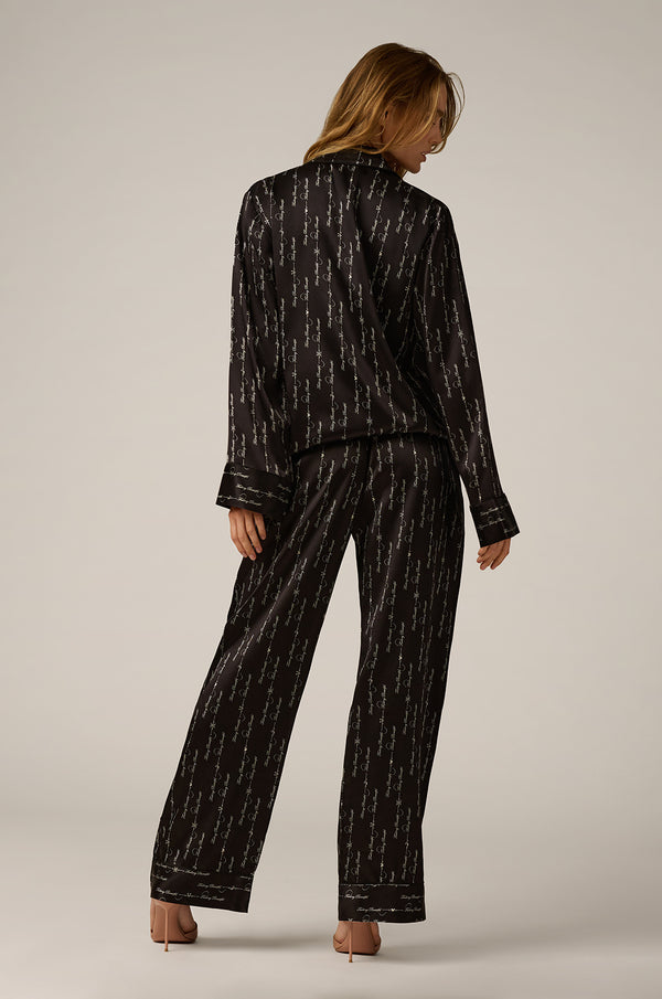 Kiki De Montparnasse Fucking Beautiful Silk Lounge Top Black/white