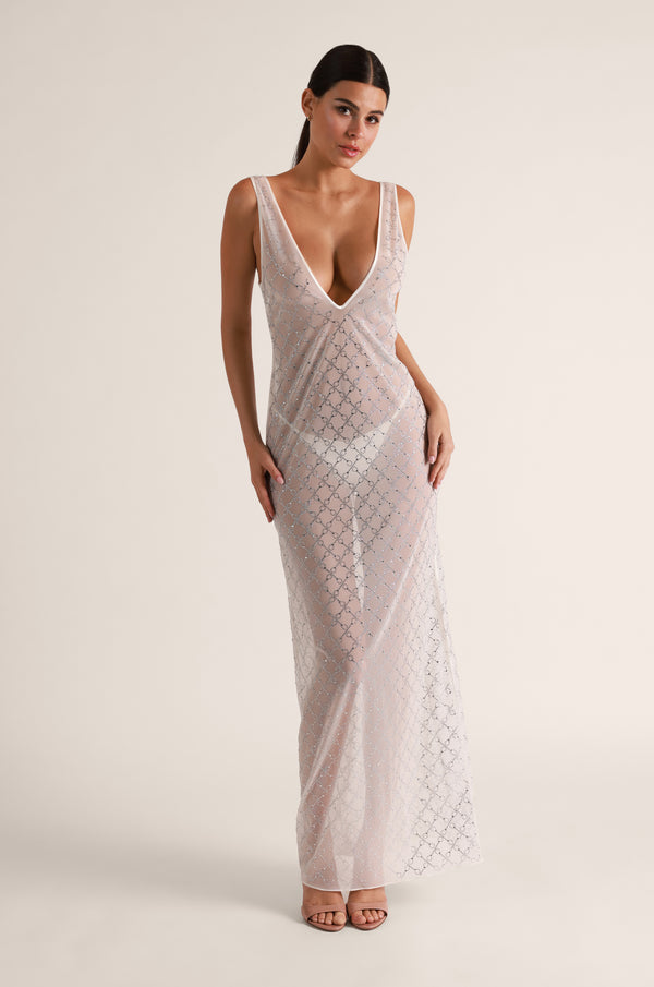 kiki de montparnasse handcuff embellished le soir dress ivory embellished