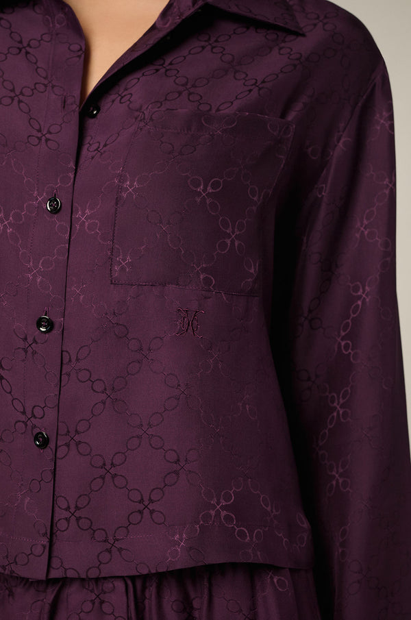 Kiki De Montparnasse Handcuff Jacquard Cropped Pj Top Cassis