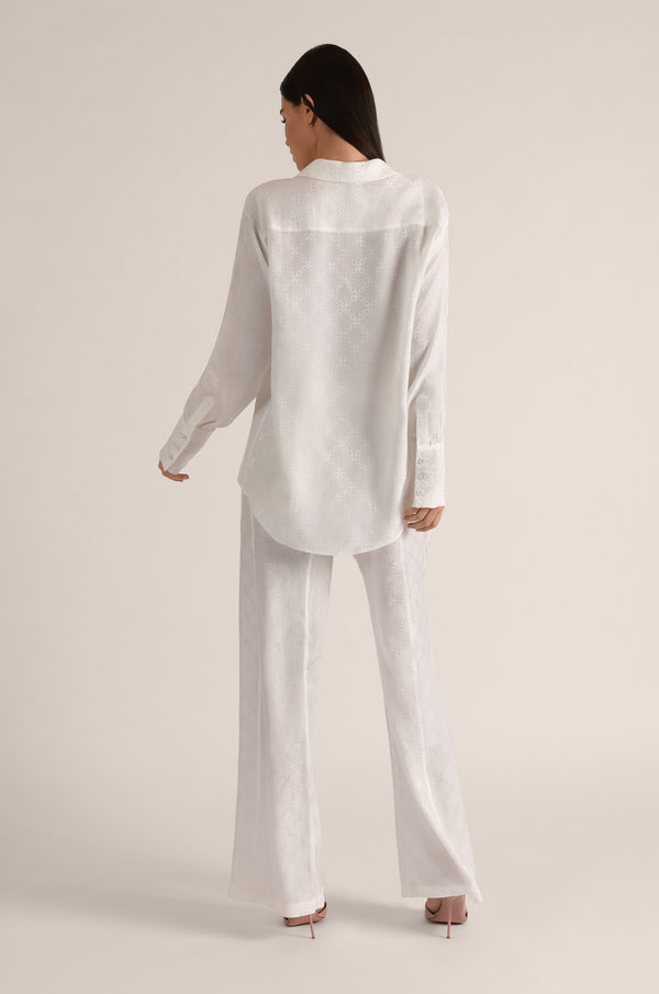 Kiki De Montparnasse Handcuff Jacquard Long Pj Top Ivory