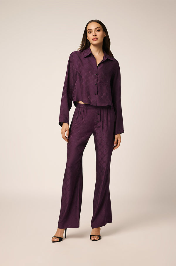kiki de montparnasse handcuff jacquard slim boxer pant cassis