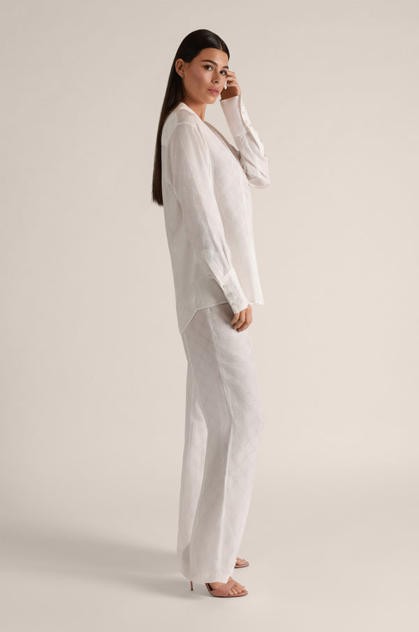 Kiki De Montparnasse Handcuff Jacquard Slim Boxer Pant Ivory