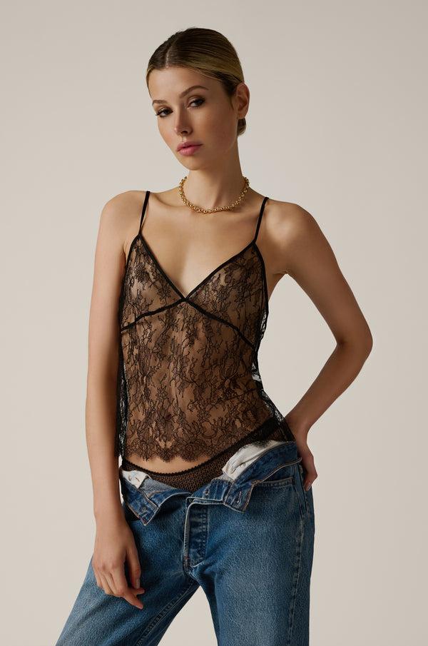 Kiki De Montparnasse All Over Lace Cami Black