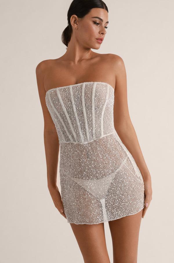 kiki de montparnasse ange strapless dress ivory