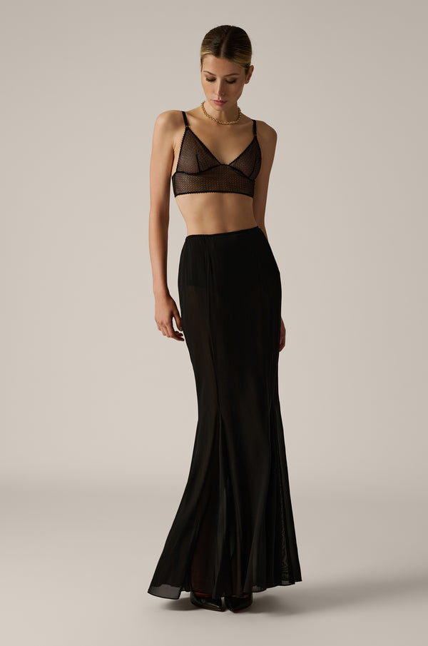 Kiki De Montparnasse Chiffon Maxi Skirt Black
