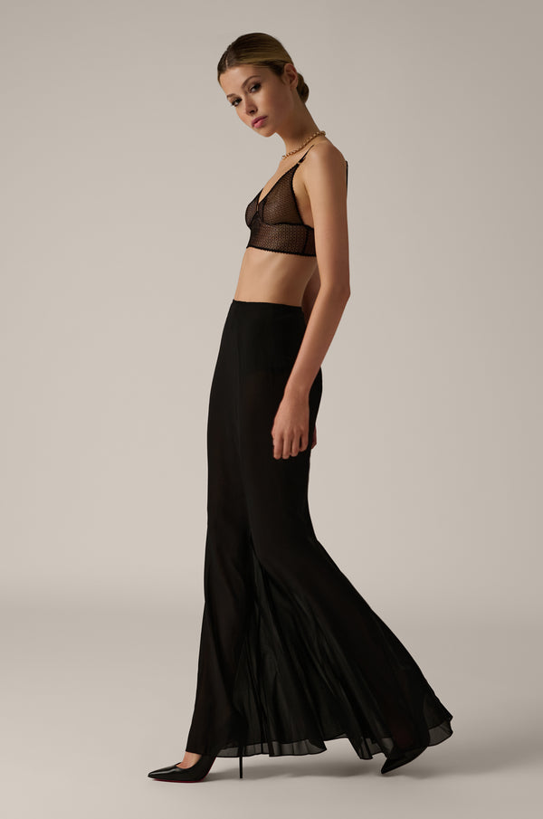 Kiki De Montparnasse Chiffon Maxi Skirt Black