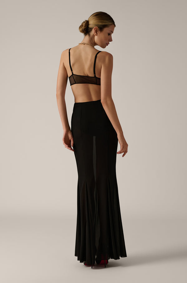 Kiki De Montparnasse Chiffon Maxi Skirt Black