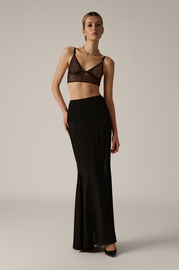 kiki de montparnasse chiffon maxi skirt black