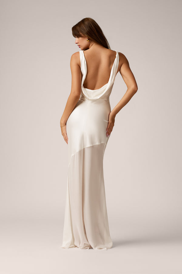 Kiki De Montparnasse Deep Cowl Dress Ivory