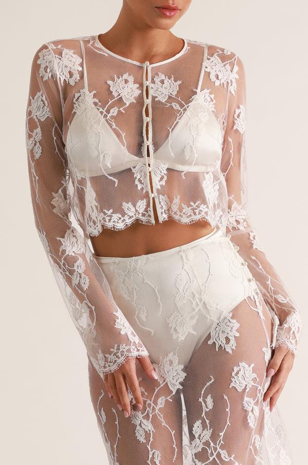 Kiki De Montparnasse Dominique Midi Skirt Ivory