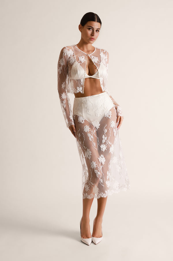 kiki de montparnasse dominique midi skirt ivory