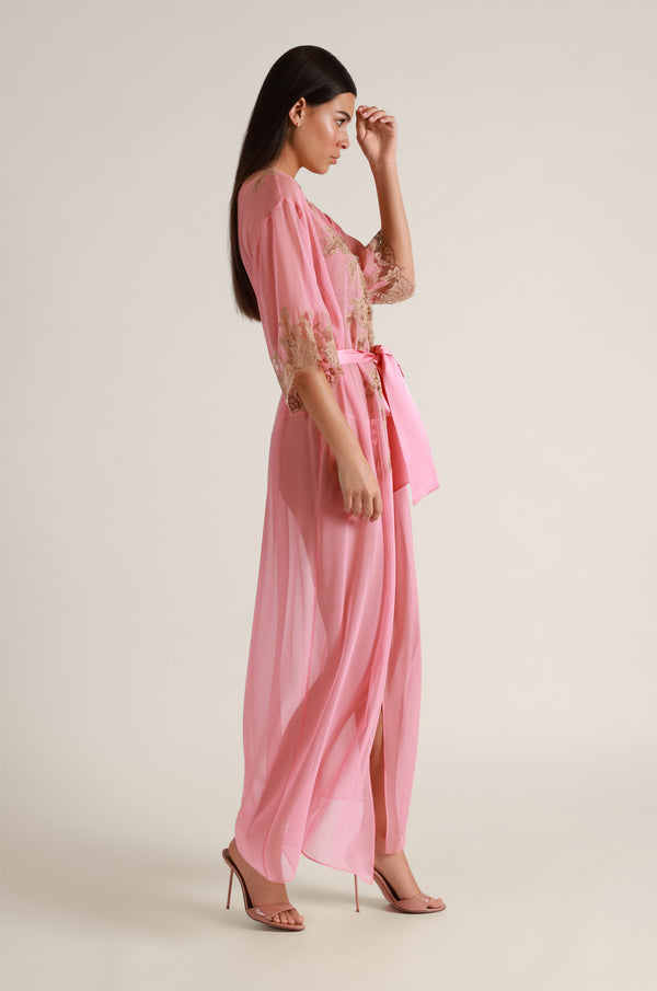 Kiki De Montparnasse Orchid Long Robe Rose/sucre