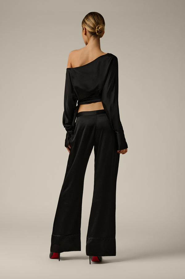 Kiki De Montparnasse Oversized Silk Pant Black