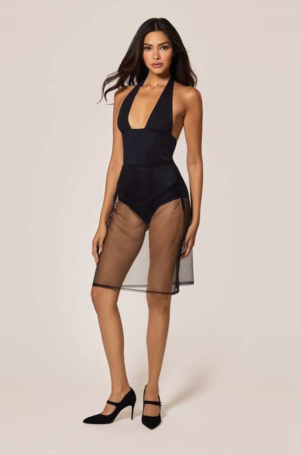 kiki de montparnasse perle sheer skirt black