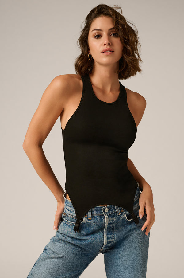 kiki de montparnasse ribbed garter tank black