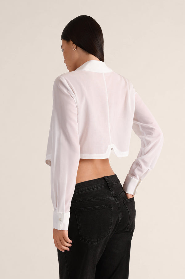 Kiki De Montparnasse Ruffled Tuxedo Shirt White