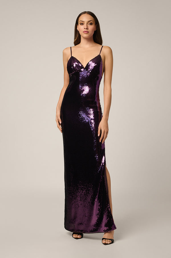 kiki de montparnasse sequins long dress cassis