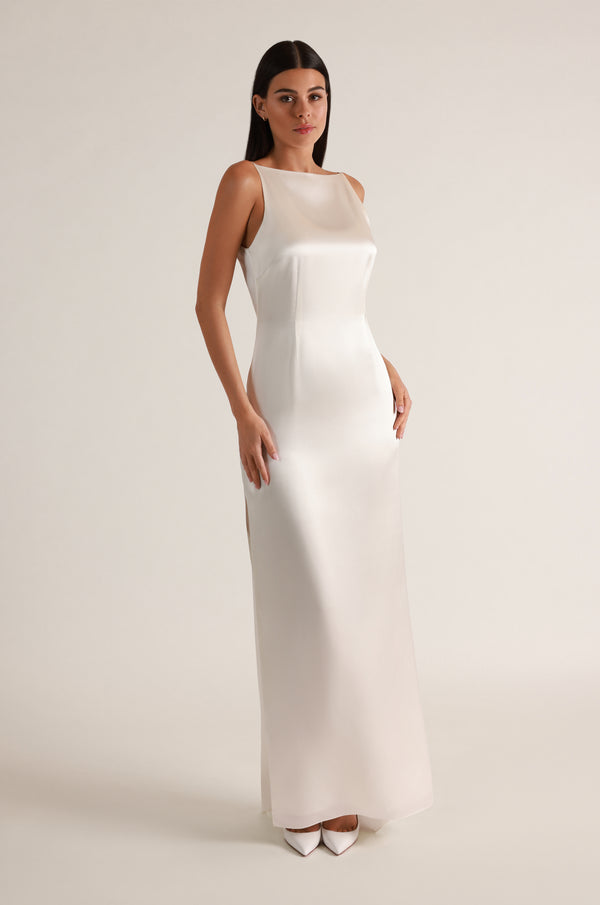 Kiki De Montparnasse Soie V-back Slip Gown Ivory