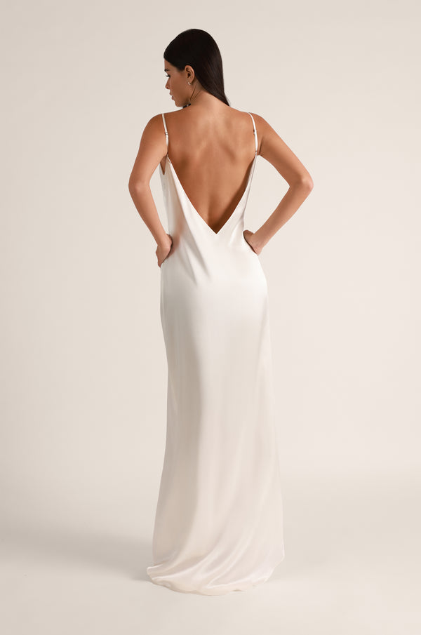 Kiki De Montparnasse Soie V-back Slip Gown Ivory