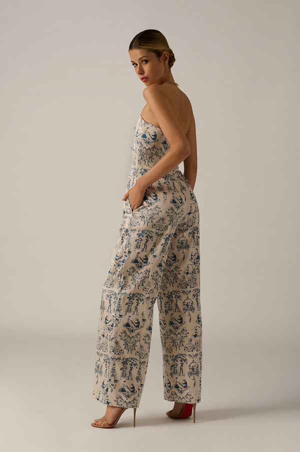 Kiki De Montparnasse Toile Jumpsuit Marine Toile