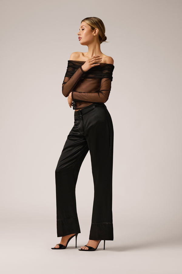 Kiki De Montparnasse Tulle Off Shoulder Top Black