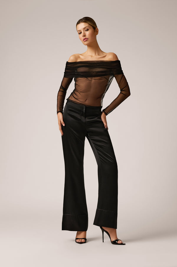 kiki de montparnasse tulle off shoulder top black