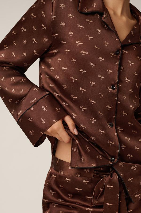 Kiki De Montparnasse Kiki Silk Lounge Top Mink Print