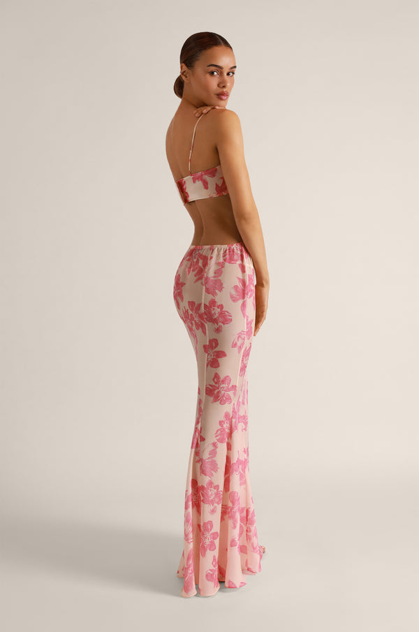 Kiki De Montparnasse Papillon Et Orchidee Maxi Skirt Rose/sucre