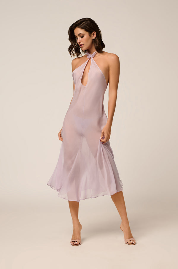 kiki de montparnasse papillon tetine keyhole halter dress lilac