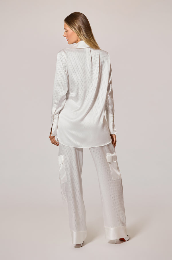 Kiki De Montparnasse Perforated Boyfriend Shirt Ivory