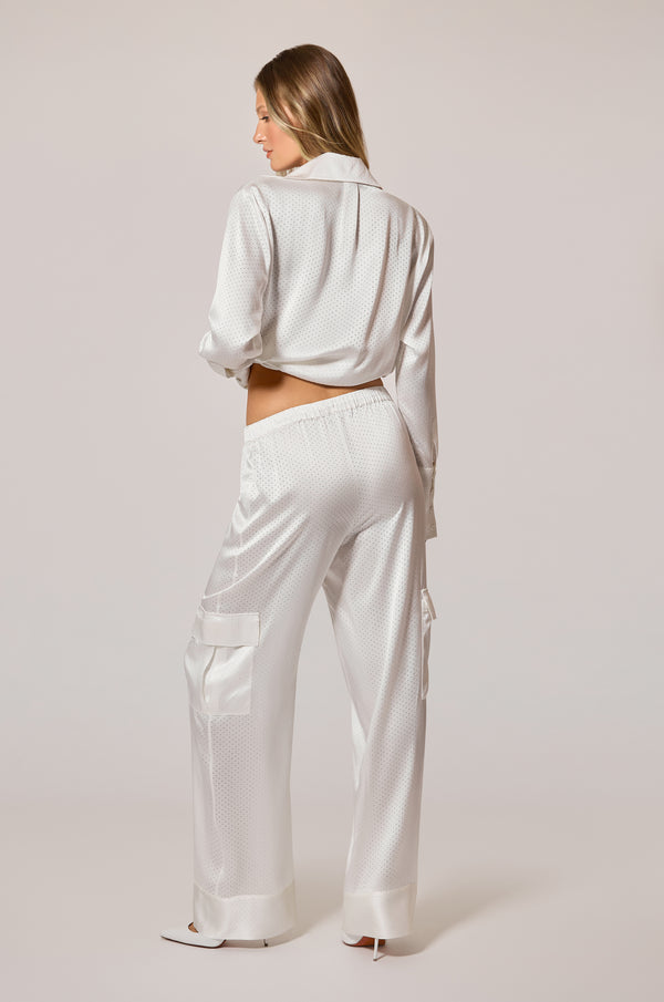 Kiki De Montparnasse Perforated Drawstring Pant Ivory