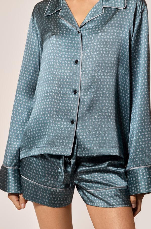 Kiki De Montparnasse Silk Lounge Moi Et Toi Tie Up Short Tempete / Sterling